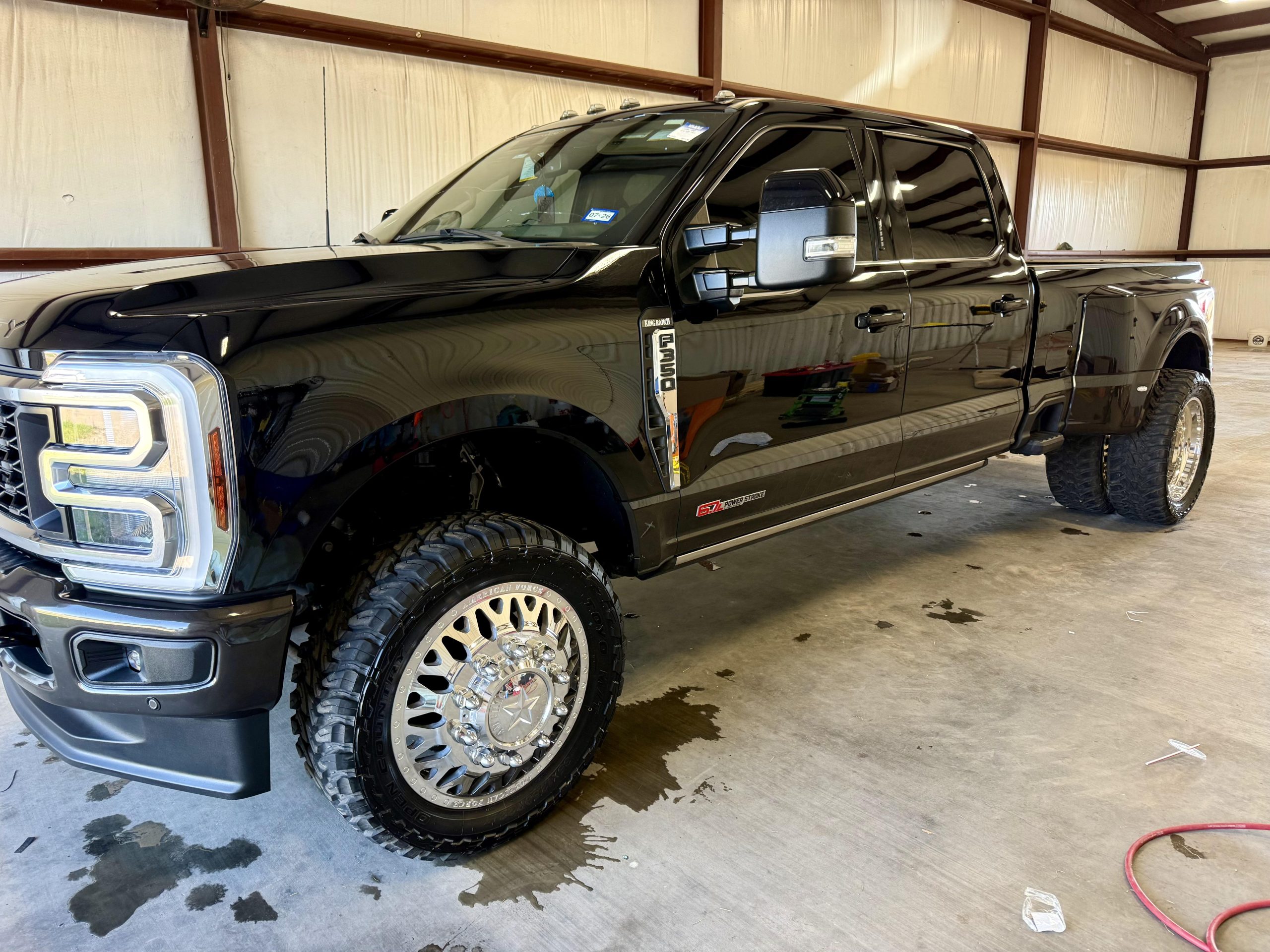 Detailed black truck exterior