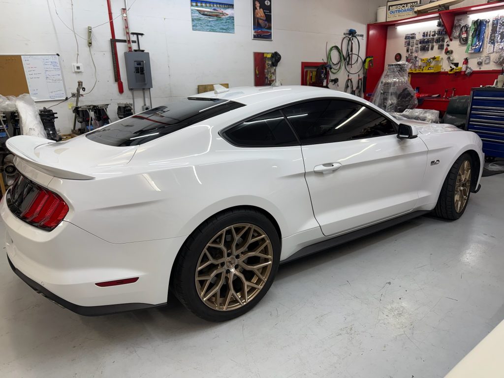White Mustang GT Detailing